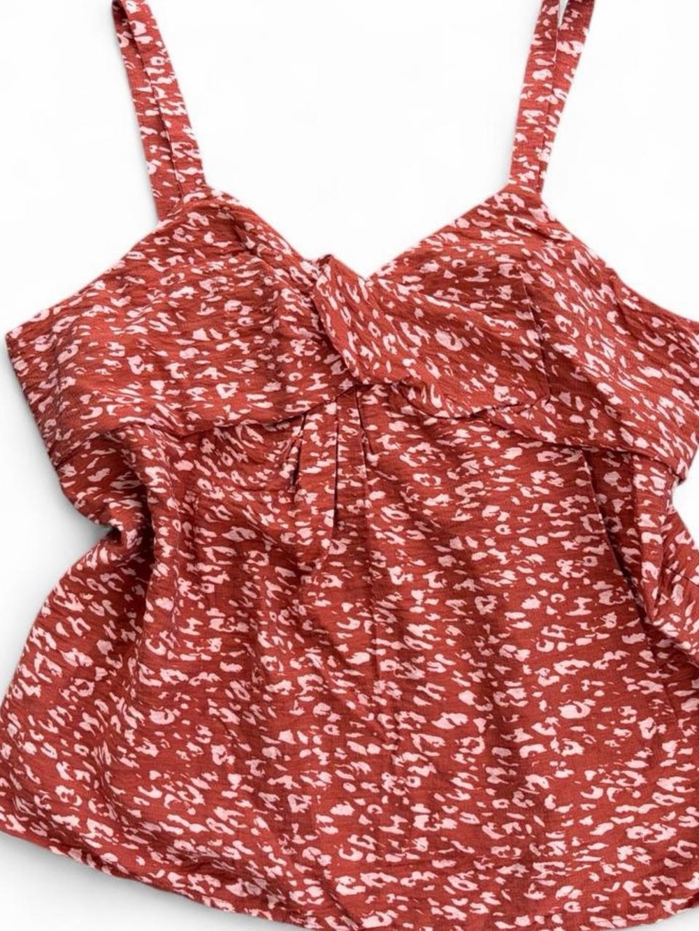 Simply Vera Vera Wang Rust & Pink Printed Ruffle Camisole